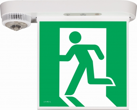 천장형 피난구 유도등 대형/양,단면(음성점멸 유도장치 겸용)